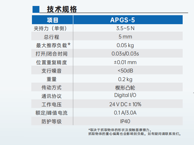 艾而特APGS系列微型電磁夾爪